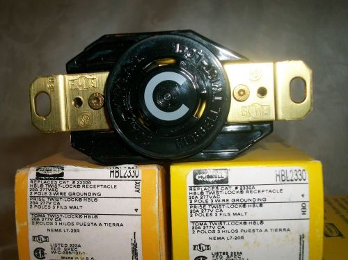 HBL2330 Hubbell 20A 277V NEMA L7-20R Receptacle Twist Lock