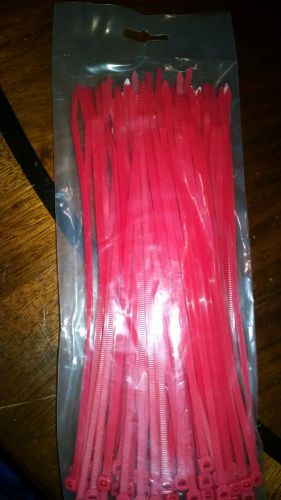 Top seller 100 red 8 inch  zip tie cables plastic cable cord organizer wrap for sale