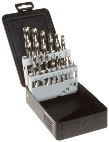 Precision Twist C15R10P High Speed Steel Jobber Length Drill Bit Set  Uncoated (