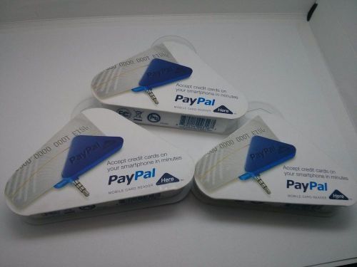 Lot of 3 NEW Paypal Here Mobile Credit Card Readers Phone (no rebate code)