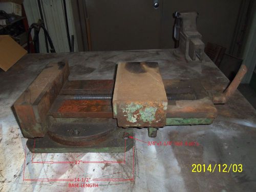 Milling Machine Vise &amp; Swivel Base  LARGE 13-1/2&#034;  Cincinnati  Kearney &amp; Trecker