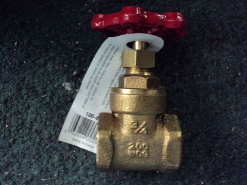 3/4&#034; Brass Gate Valve non-rise stem brand new not surplus mint  200 WOG