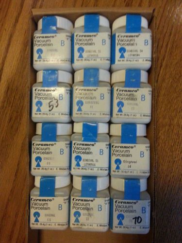 12 Bottles Ceramco Vacumm Porcelain unopened Dental Lab / Dentist L@@K