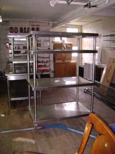 STAINLESS STEEL ROLLING CART 4 SHELF RACK