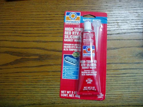 3 pieces- permatex 81160 high-temp red rtv silicone gasket maker 3 oz tube for sale