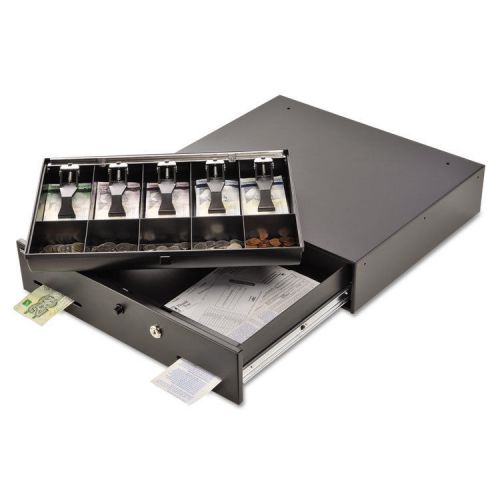 Alarm Alert Steel Cash Drawer w/key/Push-Button Release Lock, Black