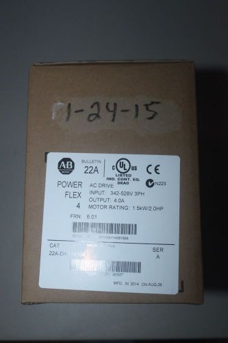 New Allen Bradley Powerflex 4   22A-D4P0N104  2HP