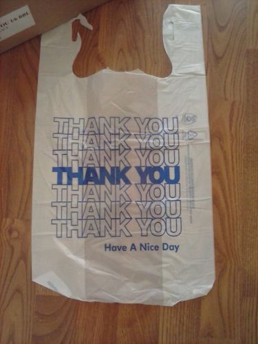 Thank You Plastic Bags Retail Shopping T Shirt White 50 Count