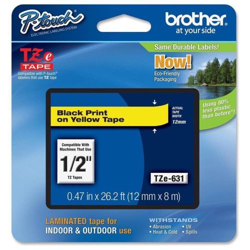 Brother International Tze631 Label Tape - 0.50&#034; Width 1 Each