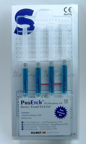 Silmet proetch blue acid etching gel 37% kit of 4 x 1.2 ml syringes plus 10 tips for sale