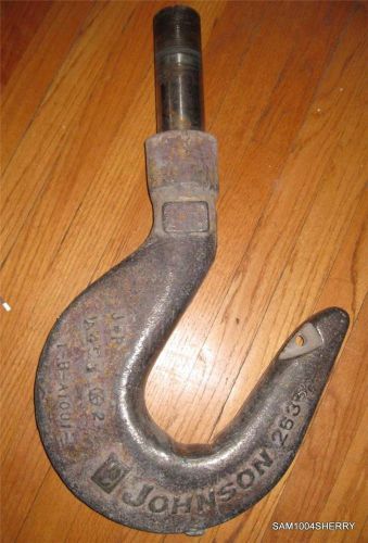 Johnson cast shank hook shorty j crane block lifting:  industrial steampunk loft for sale