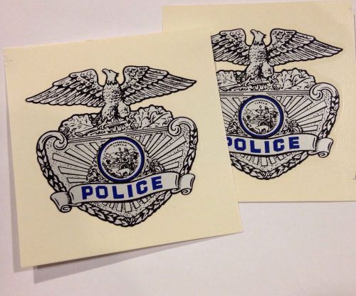 2 SILCA POLICE HELMET DECAL BUCO SUPER SEER BMW HARLEY KAWASAKI HONDA MOTORCYCLE