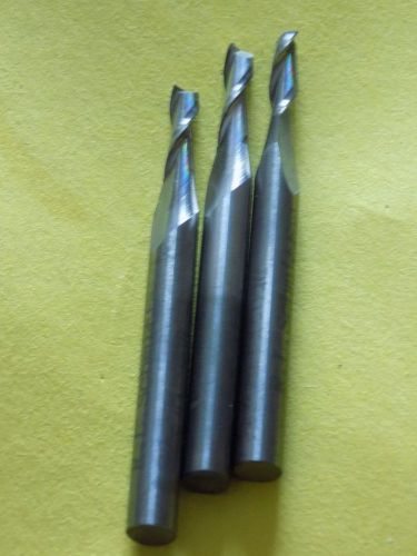 3 PCS- 4 MM DIAMETER, 14 MM LOC, 51 MM OAL 2 FLUTE CARBIDE END MILLS-USA MADE