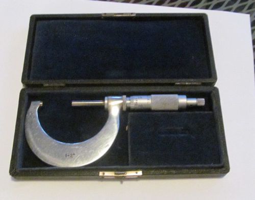 MACHINIST TOOLS TUMICO 1&#034;-2&#034;  MICROMETER + ORIGINAL CASE ST. JAMES MN MINNESOTA