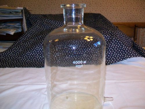 KIMAX  GLASS FERMENTER JAR 4000ml. WITH BOTTOM CONNECTION NIPPLE