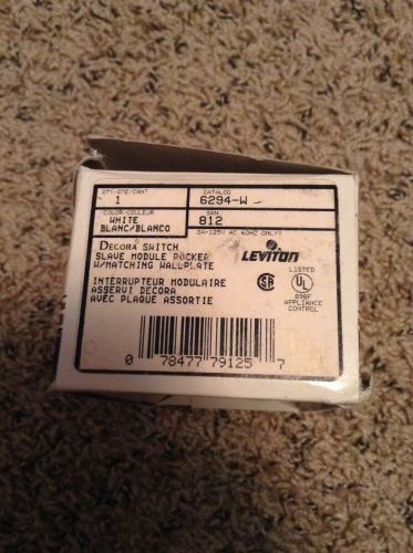 Leviton White Decora DHC Multi-Remote ON/OFF Rocker Switch 15A 120V Bulk 6294-W