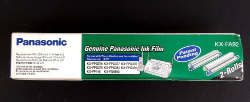 Genuine NEW Panasonic Fax Machine Ink Film 2 Rolls KX-FA92 114 Feet Each