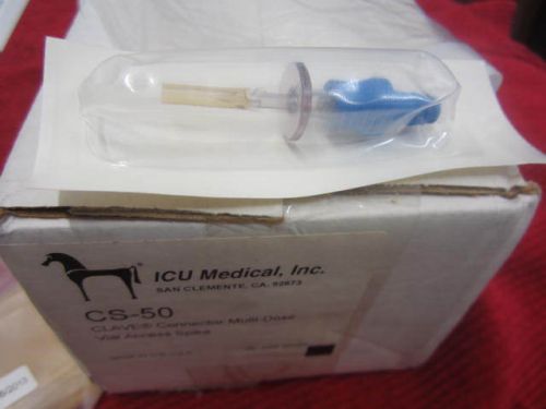 New lot of 50 icu medical clave connector multi dose vial access spike cs-50 for sale