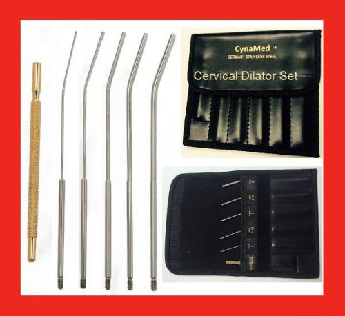 Mini Cervical Uterine OS Dilator Set of 5 Interchangable Handle 1-3mm German SS