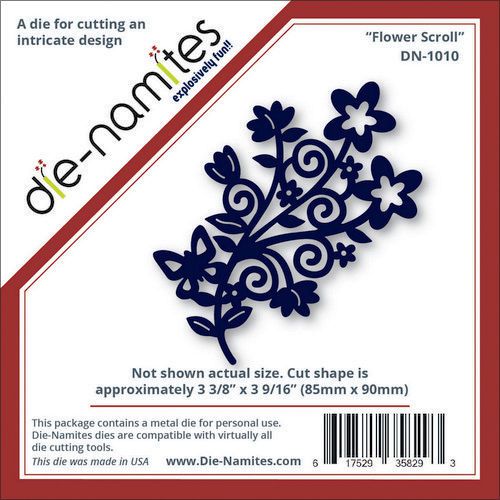 &#034;die-namites die-flower scroll, 3.375&#034;&#034;x3.5625&#034;&#034;&#034; for sale