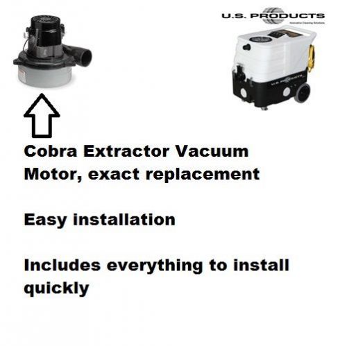 Cobra extractor vacuum motor, exact replacement, factory fresh for sale