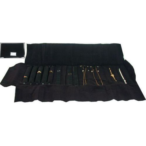 Black velvet jewelry roll combo travel jewelry roll for sale