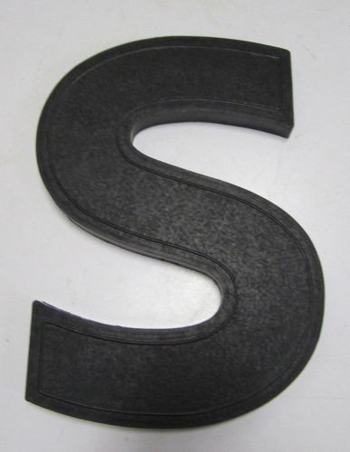 Vtg Wagner Sign Letter &#034;S&#034; Marquee Display Black Plastic Hanging Industrial