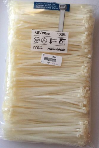 THOMAS &amp; BETTS Catamount - 1000 Pcs - 7.5&#034; Cable Ties - 50 lb Tensile - USA