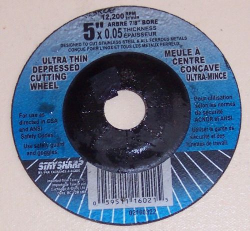 5&#034; x .05  Depressed Stainles Steel Cutting Wheel