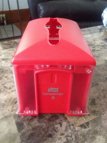 TORK Xpressnap NAPKIN Dispenser Holder RED EUC Model # 41XPT Cafe Advertising