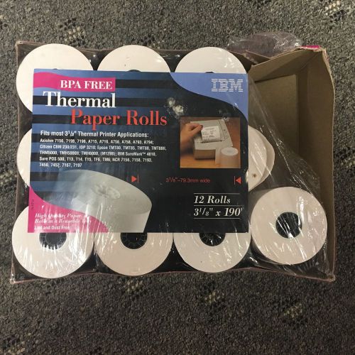 10 rolls ibm thermal cash register adding machine paper, 3 1/8 x 190&#039; new for sale