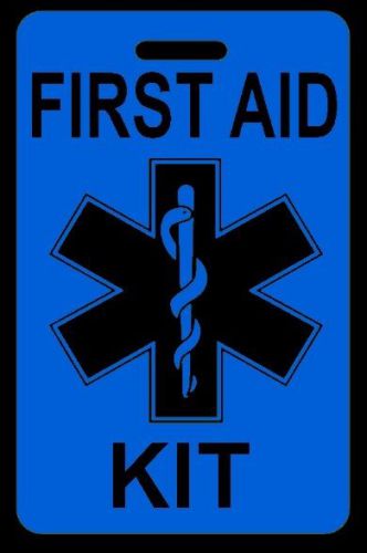 Hi-Viz Blue FIRST AID KIT Bag Tag - FREE Personalization - New