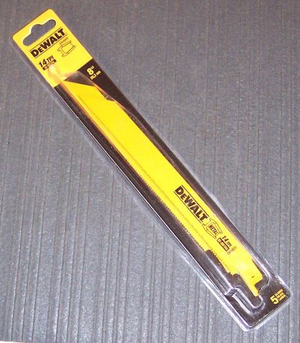 5-pk DEWALT DW4809 8&#034; 14-TPI Straight Back Bi-Metal Reciprocating Saw Blades