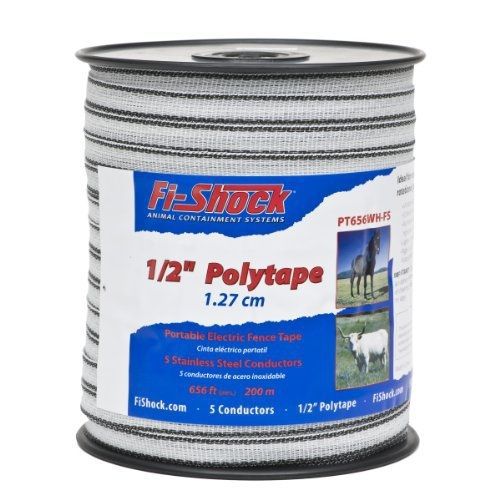 Fi-Shock PT656WH-FS 656-Feet Polytape, 1/2-Inch