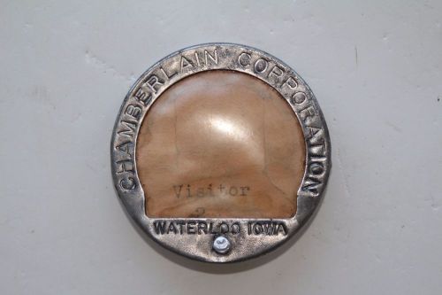 VINTAGE CHAMBERLAIN CORPORATION CREAM SEPARATOR WATERLOO IOWA EMPLOYEE BADGE