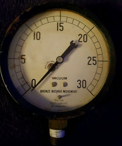 Vintage Marsh Instrument Company Compound Vacuum Pressure Gauge -Calibrated 1970