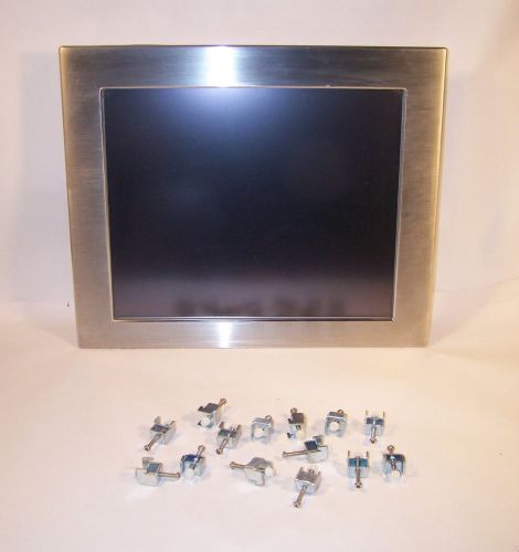 Allen Bradley 19&#034; Versa View 6186-M19SSTRX touch panel w/ (14) Mounting Clips EX