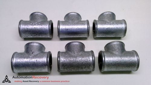 GEORG FISCHER 770130206 - PACK OF 6 -  GALVANIZED TEE FITTING, 1&#034; BSPP,  #219589