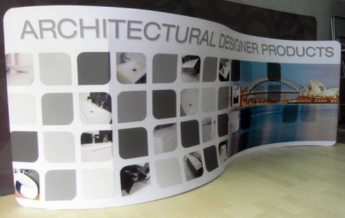 20ft Tension fabric trade show display Wave Shaped + free custom print