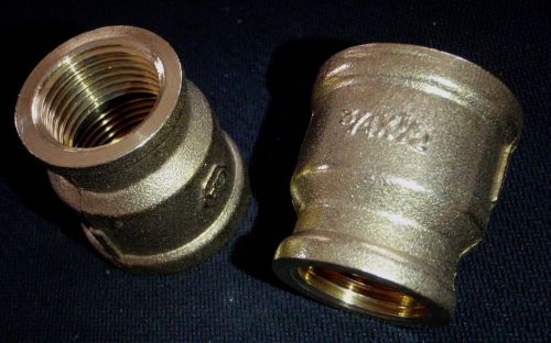 BRASS BRONZE REDUCER COUPLING 3/4&#034; x 1/2&#034; NPT PIPE