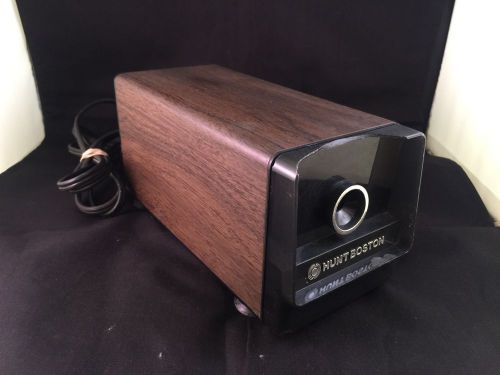 Vintage Hunt Boston Electric Pencil Sharpener Model 17 Wood Grain Finish