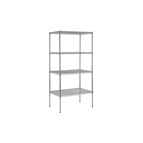 Heavy Duty NSF Certified Chrome 4Shelf Wire Shelving 74&#034;H x 36&#034;W x 24&#034;D AB521929