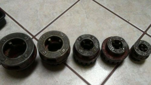 Lot of 5 Rigid Die Heads 2&#034;, 1.5&#034;, 1&#034;,   3/4&#034;, and 1/2&#034; Pipe Threader Dies