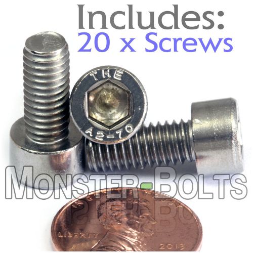 M6 x 14mm – Qty 20 – DIN 912 SOCKET HEAD Cap Screws - Stainless Steel A2 / 18-8