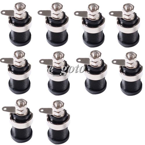 10pcs Black 4mm Test Socket Banana Jack Screw Female Terminal Block