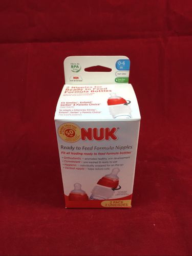 Nuk 2 pk ortho nipples f/ similac, enfamil, gerber &amp; parent choice bottles 0-6mo for sale