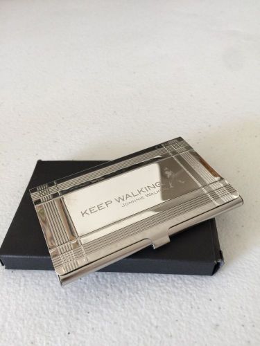 Vintage Silver JOHNNIE WALKER business Card Holder New In Box