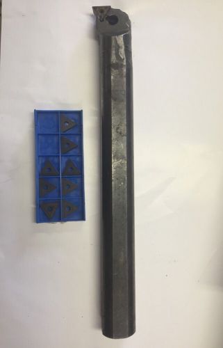 1-1/2&#034; Dia SI-MTFNR 24-4 Boring Bar Holder, Plus 9 VALENITE Inserts TNMG-432