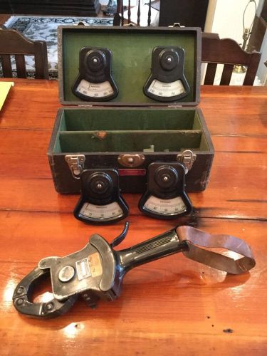 Vtg Columbia Electric Tong Test Ampere Meter Kit Original Case Steampunk SciFi