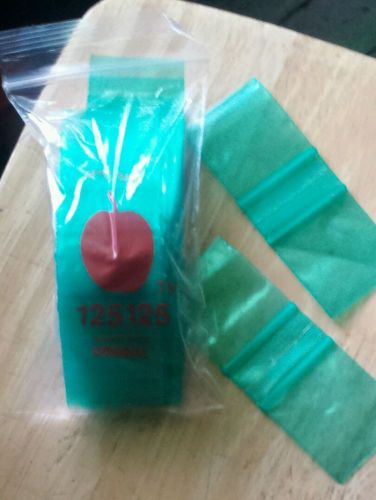 125125 Apple Mini Ziplock Baggies green clear color  200ct  Bags 1.25&#034; X 1.25&#034;